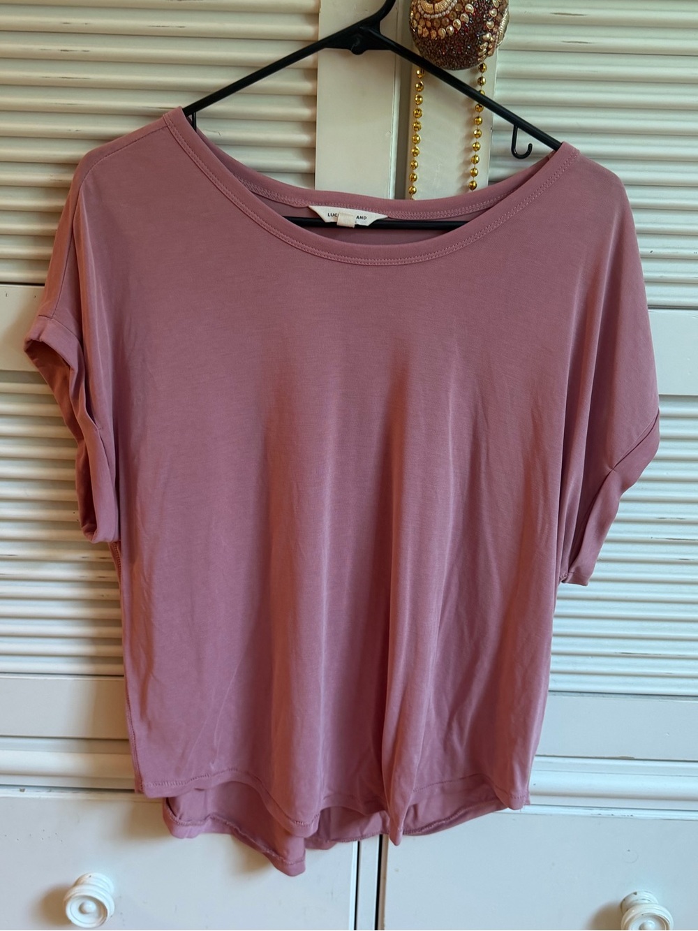Lucky Brand Sandwash Dolman Top in Dusty Rose, Medium